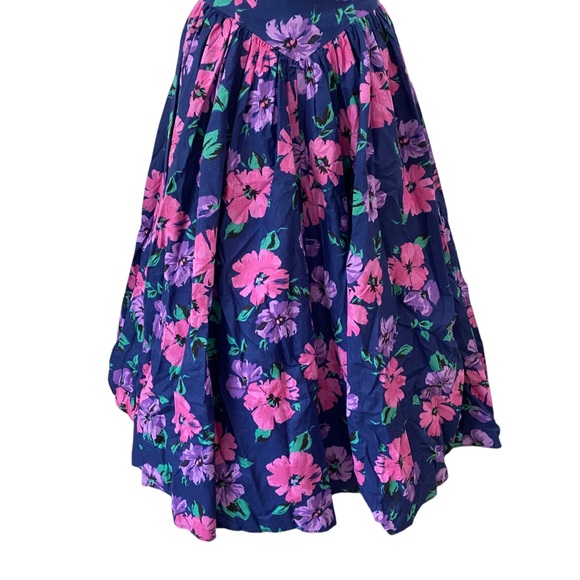 Jodi Schwartz For Bill Berman California RETRO Vintage Midi Tea Dress 80s 7/8 SM - Picture 13 of 15